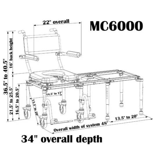 Nuprodx MC6000 | Modular Chair with Sliding Track System - Mobility Daddy
