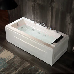 Empava | 67" Alcove Combination Massage Inline Heater LED Tub with Left Drain | Model EMPV-67JT351LED