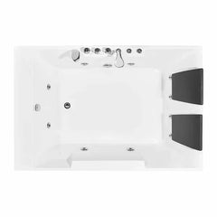EMPAVA | 72" Alcove Whirlpool LED Bathtub for 2 Persons with Left Drain | Model EMPV-72JT367LED - Mobility Daddy