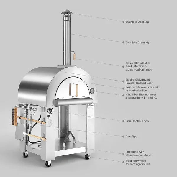 Empava Outdoor Wood & Gas Pizza Oven | Model EMPV-PG03 - Mobility Daddy