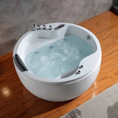 Empava | 59″ Freestanding Round Whirlpool Bathtub with Right Drain | Model EMPV-59JT005 - Mobility Daddy