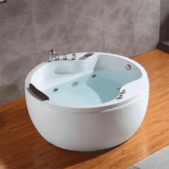 Empava | 59″ Freestanding Round Whirlpool Bathtub with Right Drain | Model EMPV-59JT005 - Mobility Daddy