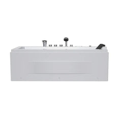 Empava | 67" Alcove Combination Massage Inline Heater LED Tub with Left Drain | Model EMPV-67JT351LED