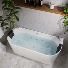 71" Freestanding Hydro Massage Whirlpool Bathtub with Center Drain | | Model EMPV-71AIS08 - Mobility Daddy