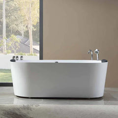 71" Freestanding Hydro Massage Whirlpool Bathtub with Center Drain | | Model EMPV-71AIS08 - Mobility Daddy