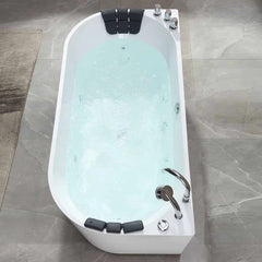 71" Freestanding Hydro Massage Whirlpool Bathtub with Center Drain | | Model EMPV-71AIS08 - Mobility Daddy