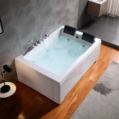 Empava | 71″ Alcove Whirlpool Bathtub for 2 Persons with Right Drain | Model EMPV-71JT667B - Mobility Daddy