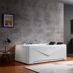 Empava | 71″ Alcove Whirlpool Bathtub for 2 Persons with Right Drain | Model EMPV-71JT667B - Mobility Daddy