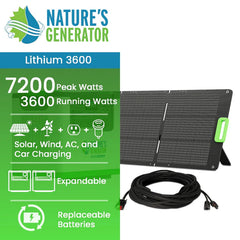 Nature's Generator Lithium 3600 Solar Generator | Nature's Generator | NGL36AUF2
