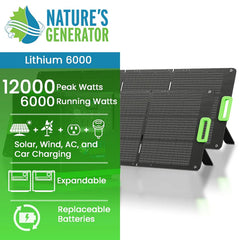 Nature's Generator Lithium 6000 with Solar Panel | Nature's Generator | NGLSXAU