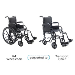 Protekt Cambria | High Strength Lightweight Convertible Transport Chair/Wheelchair